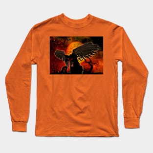 Evil Angel Halloween cat Long Sleeve T-Shirt